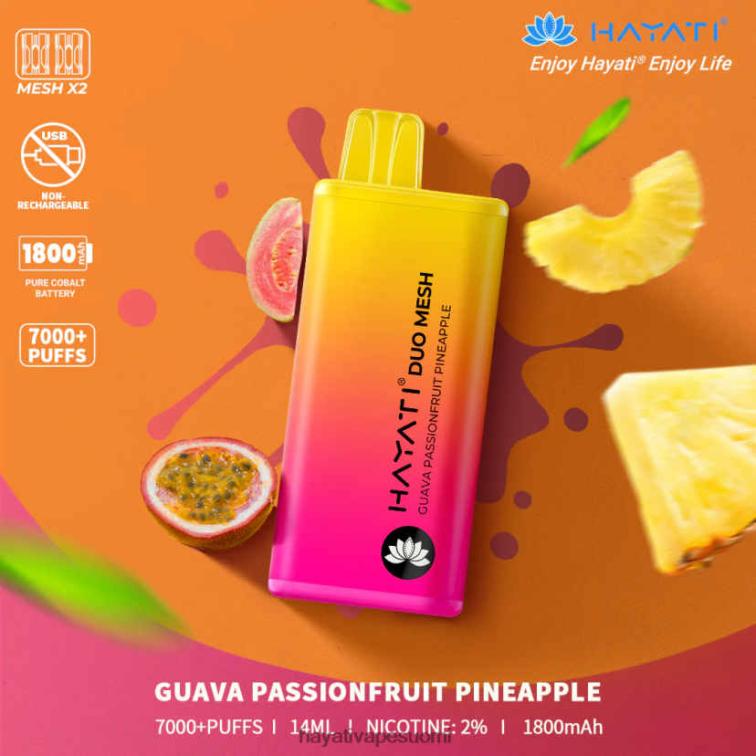 Hayati Store Suomi - Hayati Duo Mesh kertakäyttöinen 468Z4J170 guava passionhedelmä ananas