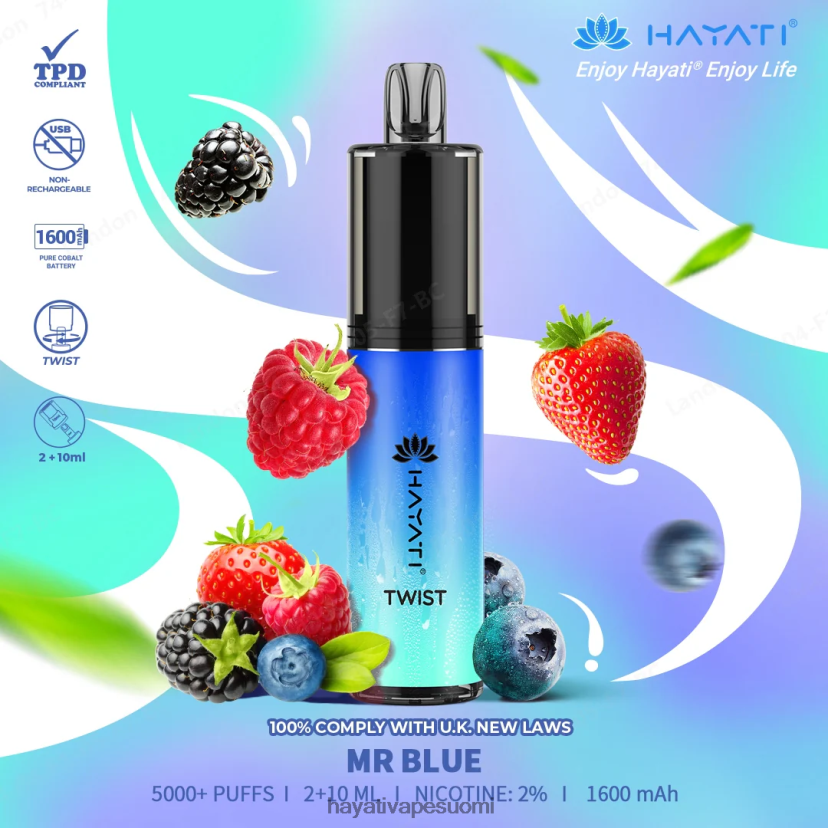 Hayati Flavours - Hayati Twist kertakäyttöinen 468Z4J77 herra sininen