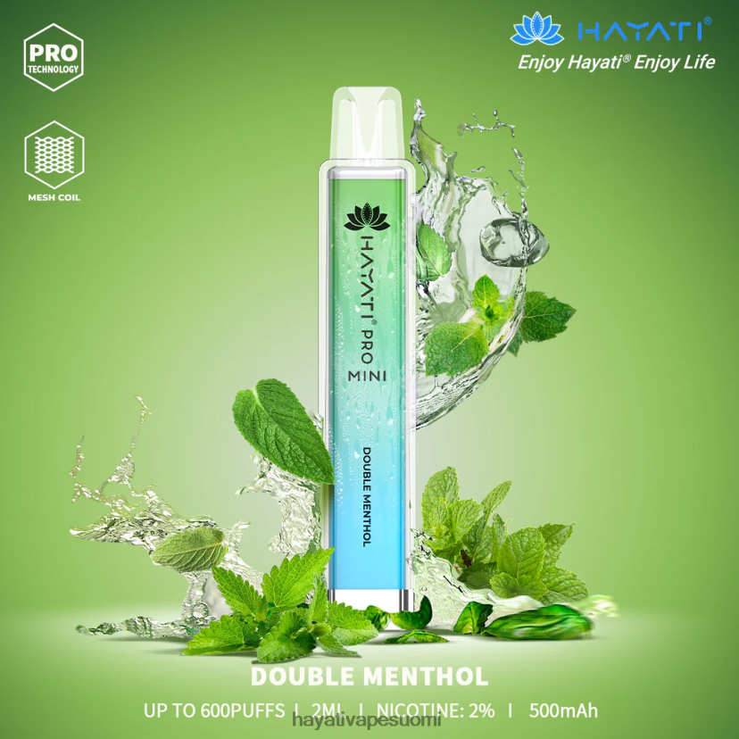 Hayati Flavour List - Hayati Pro Mini kertakäyttöinen 468Z4J8 kaksinkertainen mentoli