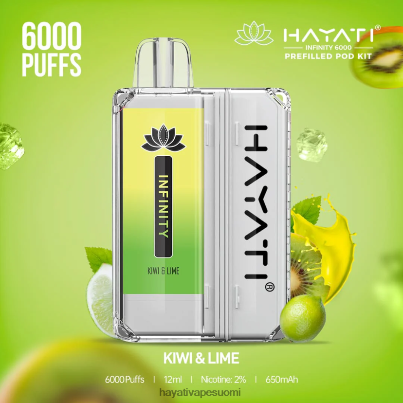 Hayati Helsinki - Hayati Infinity 6000 pod-sarjaa 468Z4J152 kiivi & lime