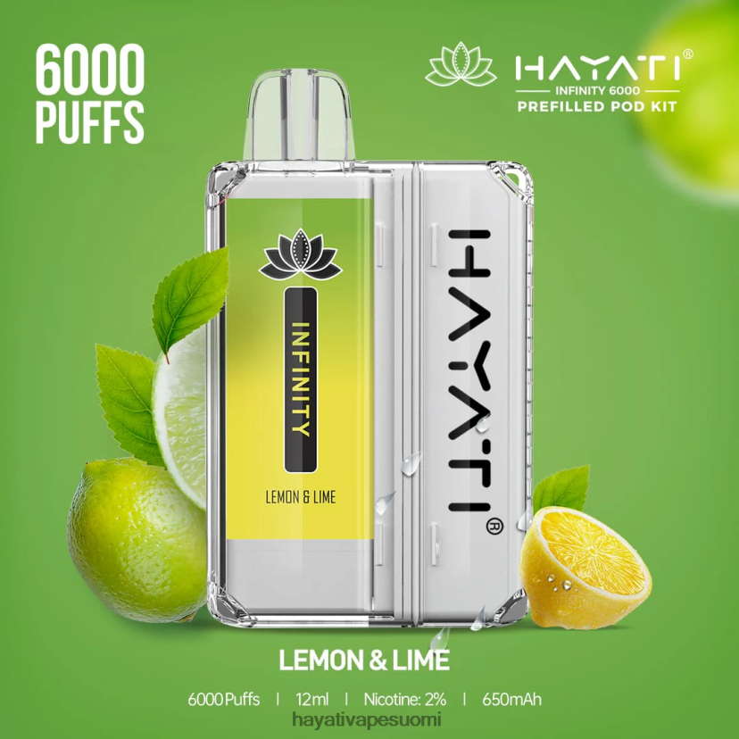 Hayati Vape Suomi - Hayati Infinity 6000 pod-sarjaa 468Z4J153 Sitruuna lime