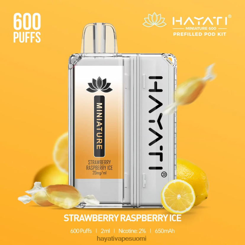 Hayati Flavours - Hayati Miniature 600 pussisarjaa 468Z4J47 mansikka vadelmajäätä